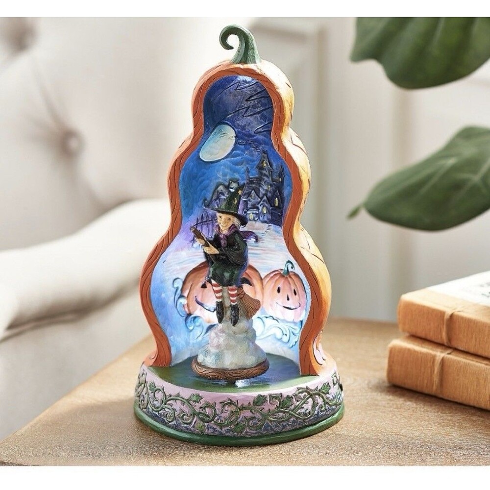 Jim Shore Heartwood Creek 11" Lit and Rotating Witch